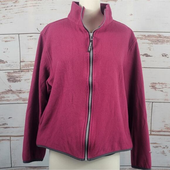 Woolrich Full Zip Jacket Coat 100% Wool Wine Size XL - Picture 1 of 6